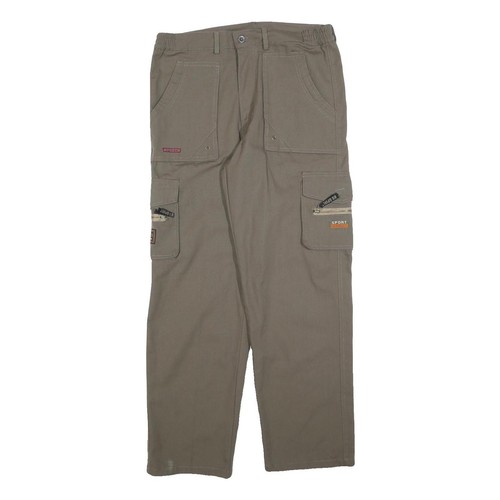 Pantalon cargo beige coton - beige,