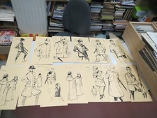 CA324 LOT DE GRAVURES DE VESTES MANTEAUX CHASSE