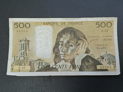 Billet 500 francs - billet, pascal