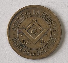 Jeton Maçonnique . BUREAU DE PLACEMENT DE LA BASTILLE. 