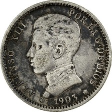 Espagne, Alfonso XIII, Peseta, 1903, Madrid, Argent, TB+, KM:721