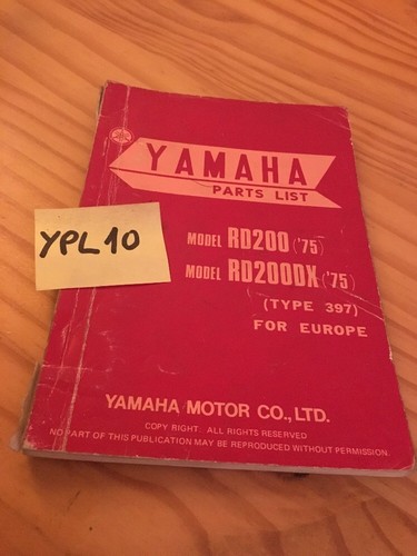 Yamaha parts list - , rd200
