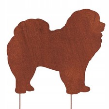 CHOW CHOW CHIEN FIGURINE CORTEN JARDIN DÉCORATION CADEAU