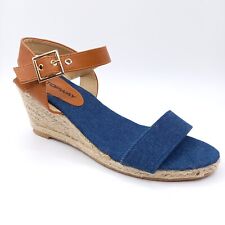Sandales Nu Pieds Femme Talon - 36 et 40 - Bleu Jeans Marron Compensées