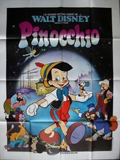 PINOCCHIO Affiche Cinéma Originale PLIEE 160 x 120 cm Movie Poster DISNEY