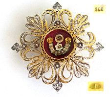 Reliquaire Médaillon Argent Massif Filigrane Bienheureuse Anne Marie Javouhey