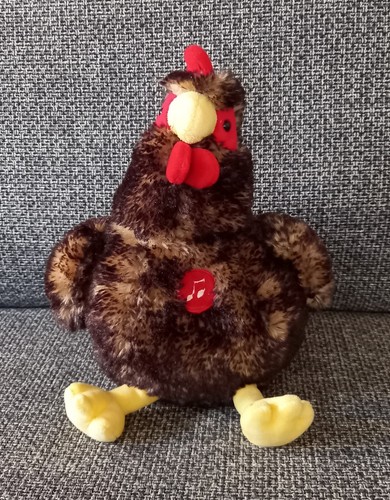 Peluche poule noire jaune - peluche,