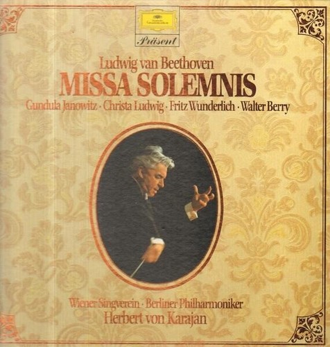 2xlp beethoven karajan missa - beethoven,