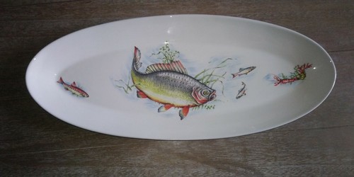 Plat poisson porcelaine - À, en