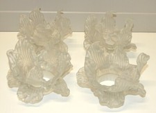 -4 SUPERBES TULIPES  VERRE Dépoli forme FLEURS ROSES à poser non pour Griffes  D