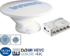 Teleco Wing Blanc 26dB 12V 24V Antenne TV TNT amplifiée camping-car