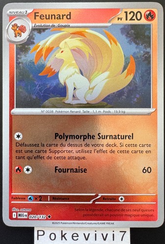 Carte pokemon feunard 020 - pokemon, 020/132