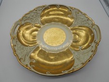 GRAND PLAT DORÉ OR FIN EN PORCELAINE ALLEMANDE OSCAR SCHLEGELMILCH