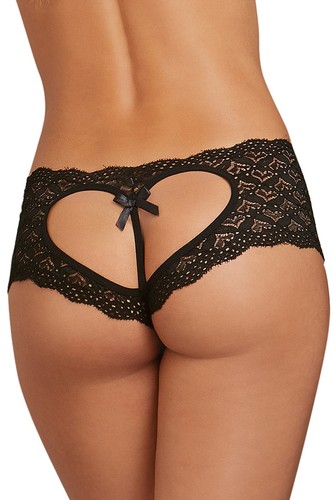 Shorty noir dentelle ouvert - noir, de