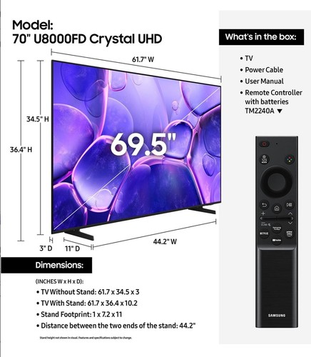 Samsung inch class - 70-inch, crystal