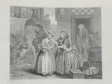 HOGARTH WILLIAM carriera prostituta  The Harlot's Progress, serie completa, 1822