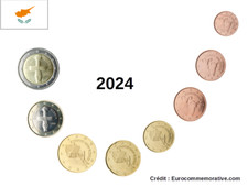 Série 8 Pièces Euros Chypre 2024 - 8 pièces 1 centimes à 2 Euros !