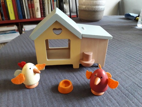 Jouets bois poulailler - en,