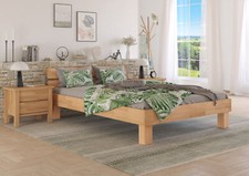 Lit français Lit double 160x200 Lit en bois massif hêtre Accessoires au choix