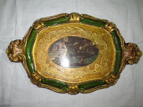Ancien plateau florentin bois - ancien,