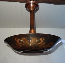 TRES RARE LUSTRE ART DECO EN DINANDERIE SIGNE L. GERFAUX