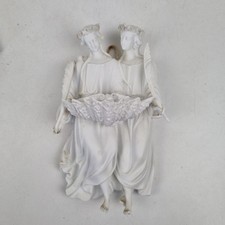 Bénitier, Porcelaine, Biscuit, XIXème, Enfant, Plumes, Fleurs, Couronne, 