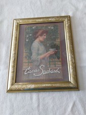 Affiche papier de presse sous cadre publicité Cacao Suchard chocolat années 60