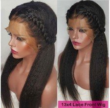 Perruque Cheveux Humain Meches Cheveux Naturels Brésilienne Kinky Straight Human