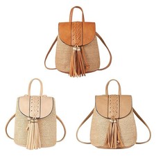Sac à bandoulière en paille pour femme, sac à dos de plage sac à main en