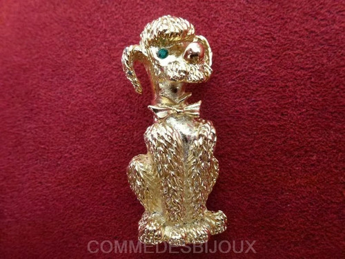 Broche vintage caniche poodle - broche,