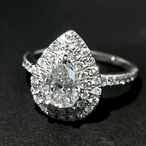 Bague diamant poire double - diamant,