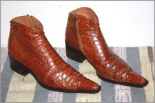 MISS ROSSI Boots Très Pointues Reptile Marron  T 38.5 TBE