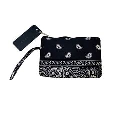 NUNA LIE Sac À Poignet Petit Noir Paisley Pour Femme