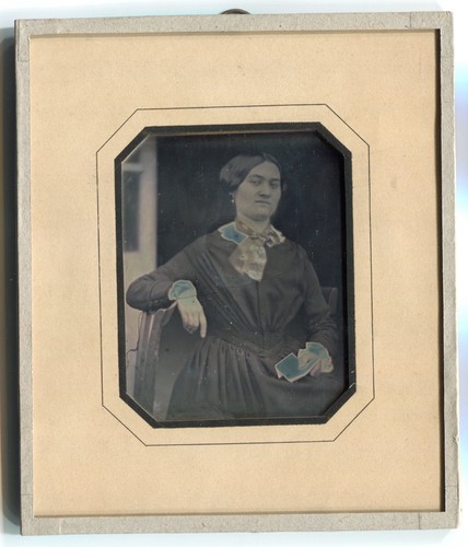 Daguerréotype ancien femme - -,