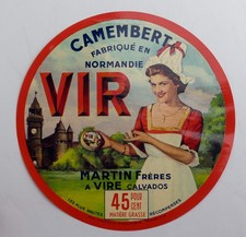 Etiquette ancienne camembert