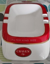 GRAND CENDRIER CIGARETTE CRAVEN A FILTER KING SIZE VINTAGE