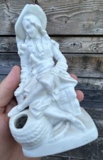 Encrier Mousquetaire XIXeme Empire Napoléon III Ancien Porcelaine de Paris