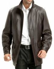 Manteau homme en cuir d'agneau