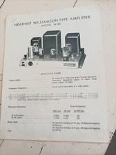 documentation technique Amplificateur à tubes Heathkit W4B Williamson