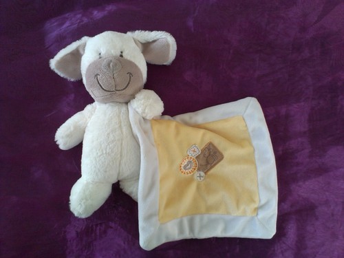 Doudou chien blanc gris - blanc,