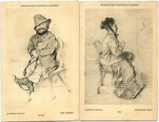 Allemagne, 2 CPA par Ludwig Knaus. Berlin. Voir recto-verso.