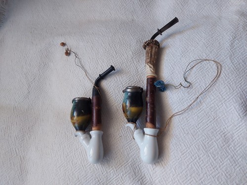Pipes porcelaine peinte - 2,