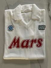 Maillot Blanc Maradona Naples Mars 10 1988/89 Acrylique Meriam Vintage Anni 80