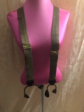 Steampunk Suspenders Gold Hardware Wedding Formal Wedding 100% Silk Adjustable