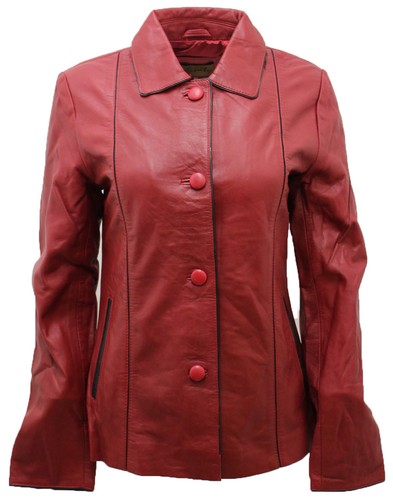 Veste moto élégante rouge - de,