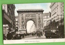 PARIS  carte postale ancienne  Porte Saint-Denis / très animée  véhicules