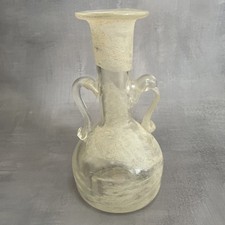 MURANO Vase en verre transparent et blanc scavo, Seguso ?  Haut.~18.3cm
