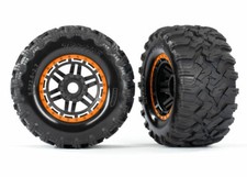 Traxxas 8972T Pneus et Jantes Orange Maxx 5.5x2.8-2.7