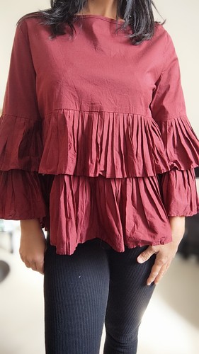 Blouse ample volants - , plissés