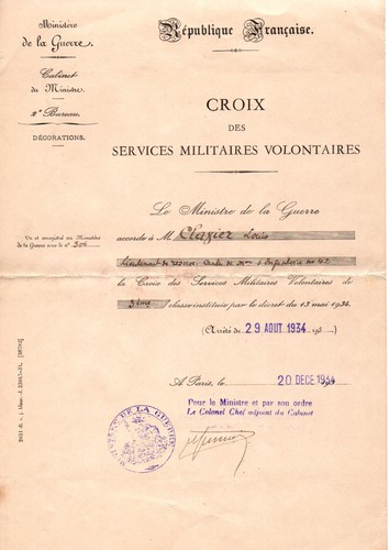 Diplôme croix des services - des,
